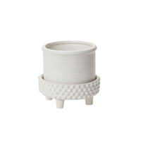 Design Shop White Jane Footed Pot, 6.25" X 6".
