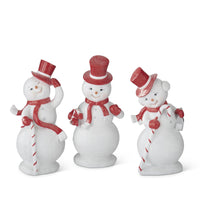 Design Shop Glittered Snowmen, Set of 3