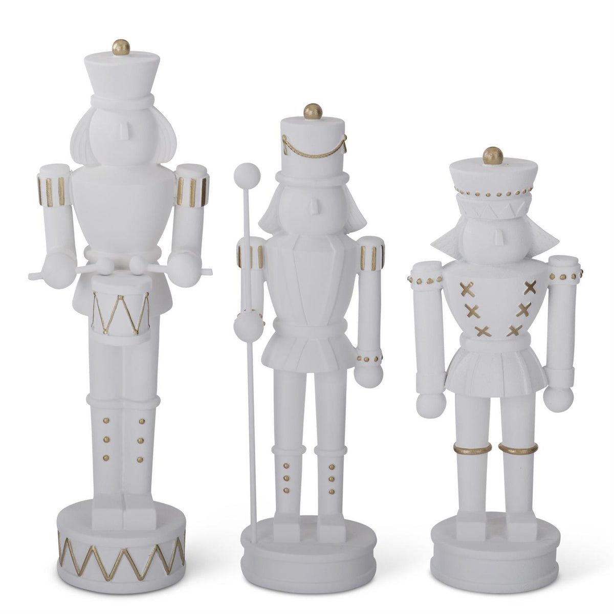 Design Shop White Resin Nutcrackers, Set of 3