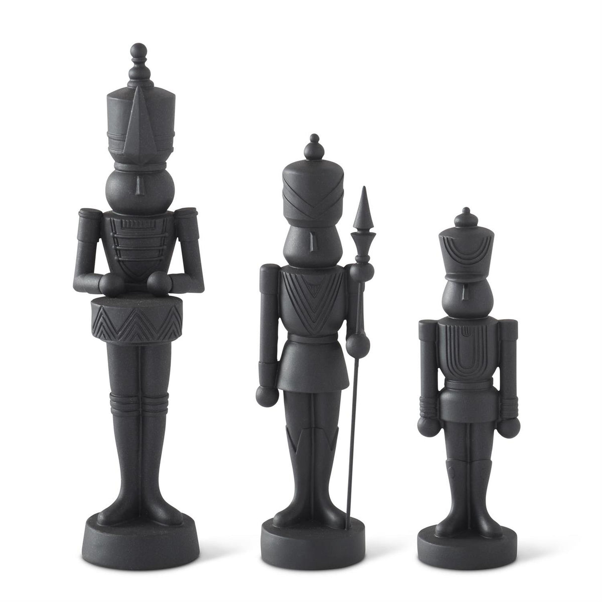 Design Shop Set of 3 Matte Black Soldiers