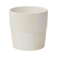 Design Shop Off-White Checkerboard Collection Pot, 6.75" X 6.75".