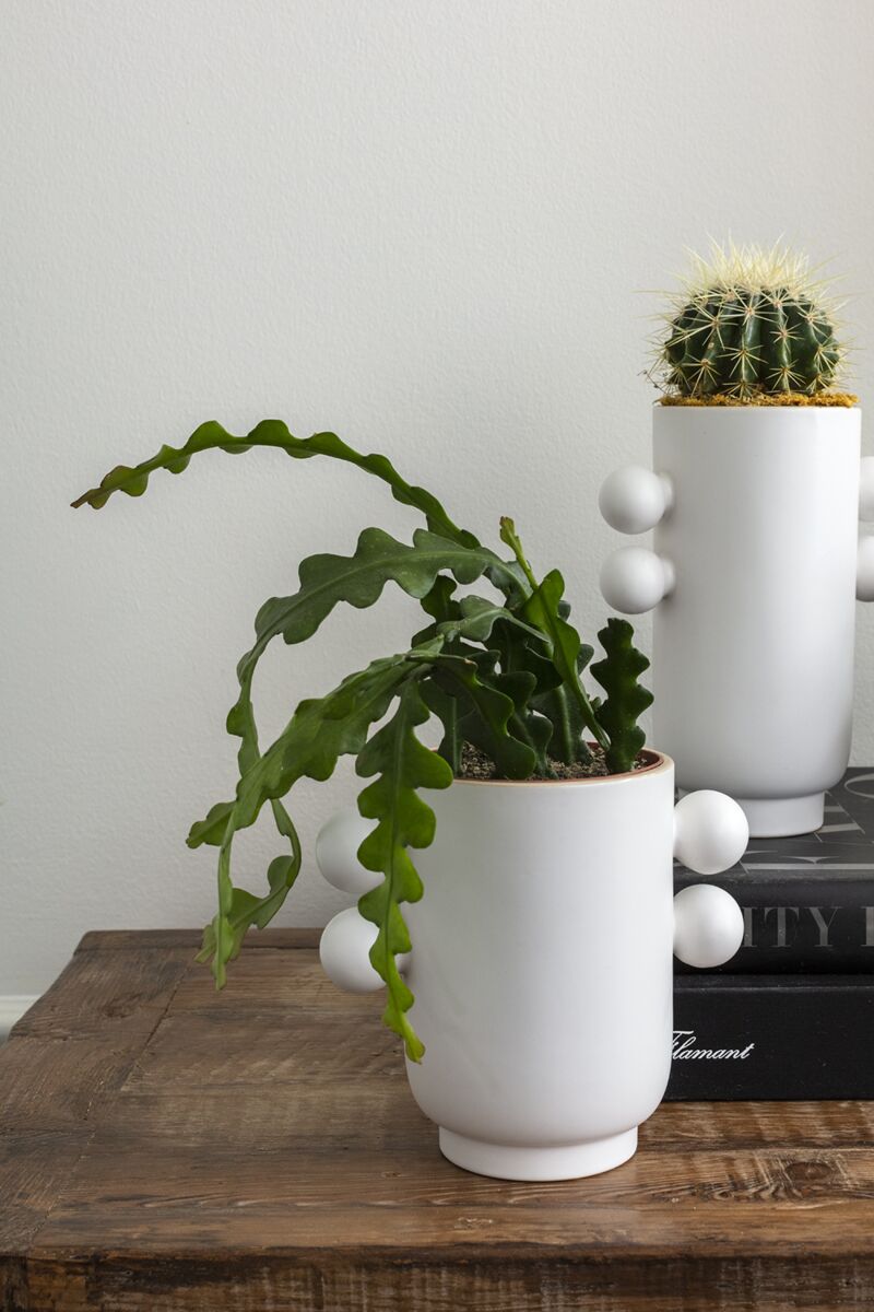 Design Shop White Farley Collection Pot, 6.75" X 6.25".