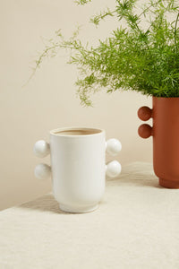 Design Shop White Farley Collection Pot, 6.75" X 6.25".