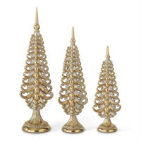 Design Shop Resin Silver & Gold Christmas Trees, Set of 3