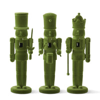 Design Shop Set of 3 Wood Green Velvet Nutcrackers
