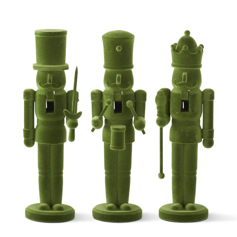 Design Shop Set of 3 Wood Green Velvet Nutcrackers