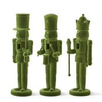 Design Shop Set of 3 Wood Green Velvet Nutcrackers