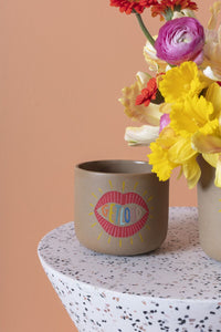 Design Shop Brown Get Loud Pot, 4" X 3.25".