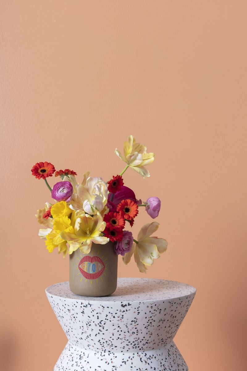 Design Shop Brown Get Loud Pot, 4" X 4.5".