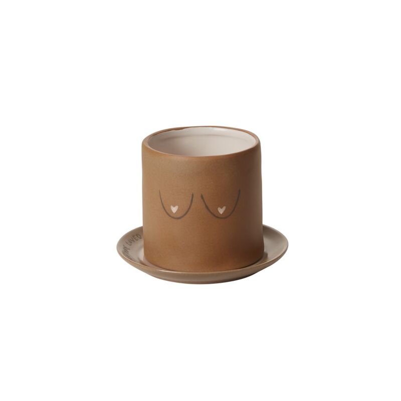 Design Shop Brown You are Loved Pot, 5" X 3.75".