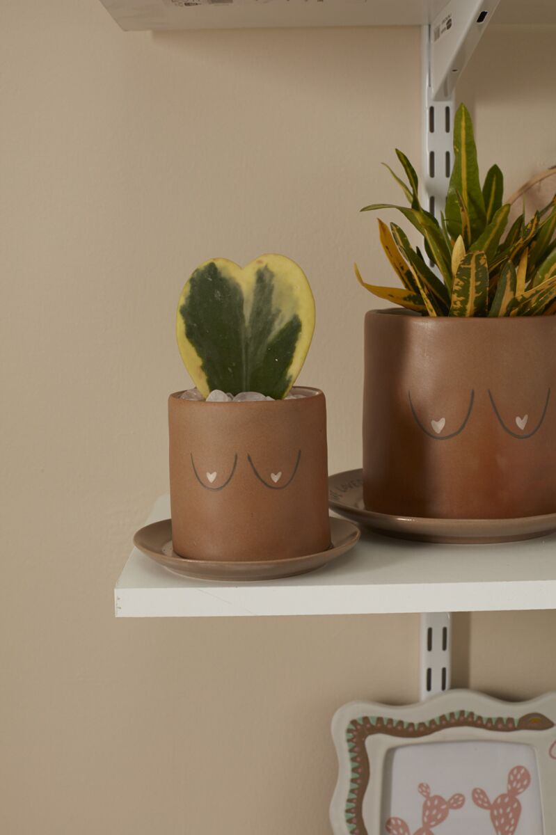 Design Shop Brown You are Loved Pot, 5" X 3.75".