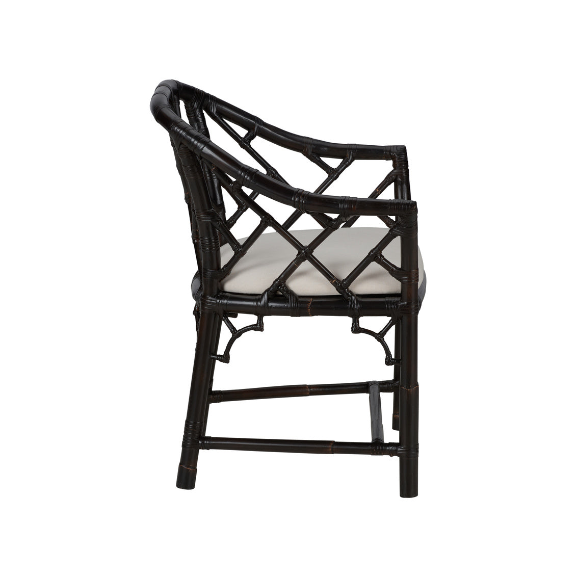 Chelsea House Chippendale Bamboo Arm Chair - Cracked Pepper
