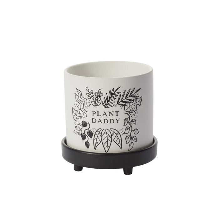 Design Shop White Plant Parent Pot Collection Daddy, 5" X 5.25".