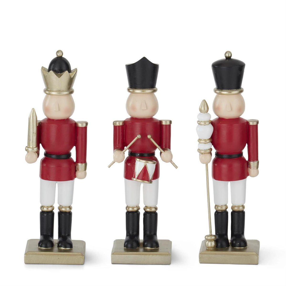 Design Shop Assorted 10 Inch Resin Nutcracker Soldiers. Set of 3.