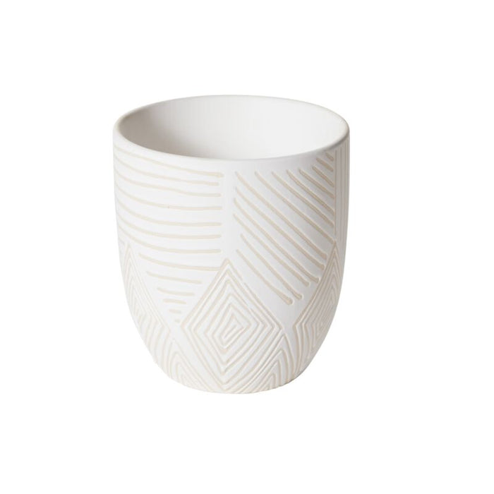Design Shop White Pfiefer Pot, 6" X 5.75".