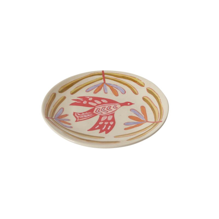 Design Shop Tan Parable Collection Plate - Bird, 8" X 1", Set of 2.