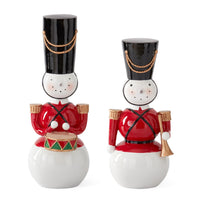 Set of 2 Snowman Nutcracker Soldiers