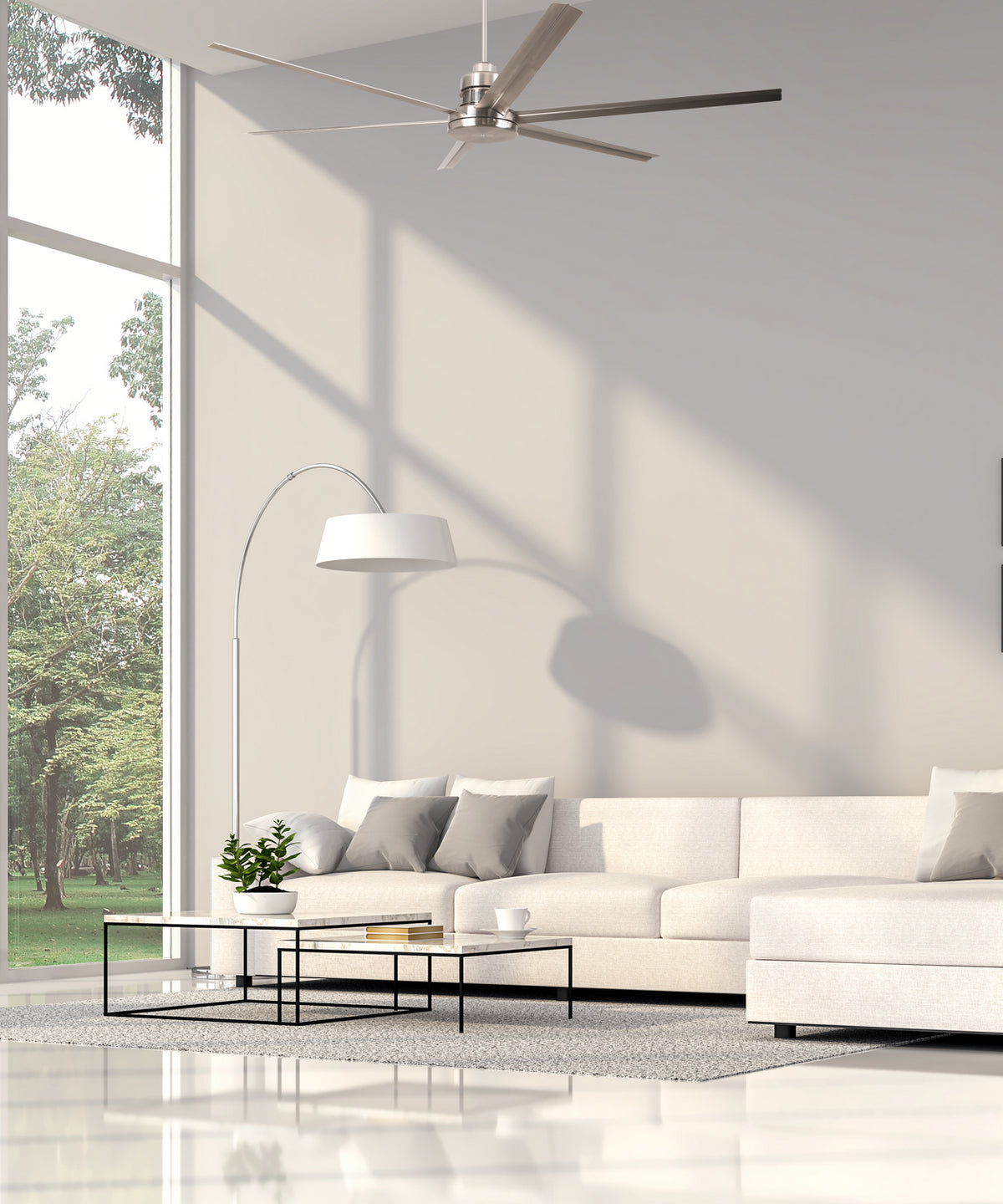 Craftmade - MND72BNK6 - 72"Ceiling Fan - Mondo 72 - Brushed Polished Nickel