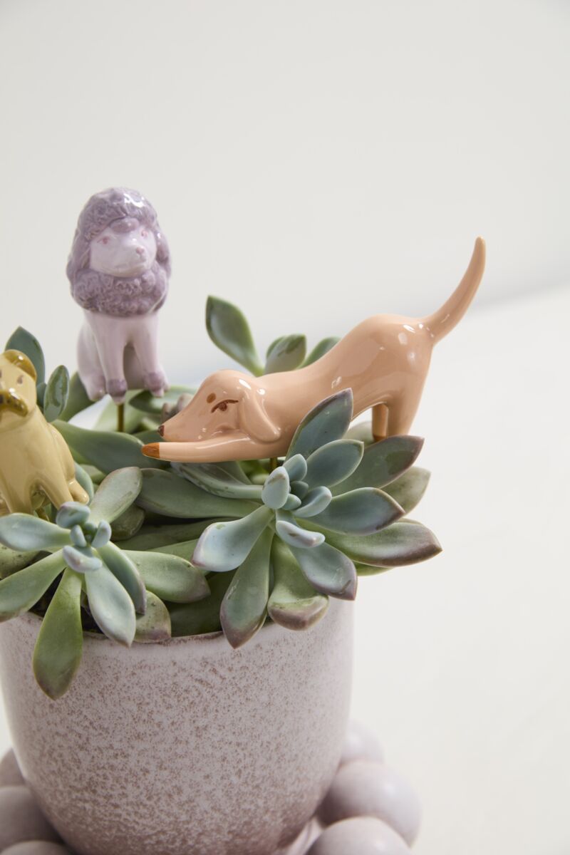 Design Shop Playful Pups Plant Sticks Set of 3 - 6.25"/7.25"/8"