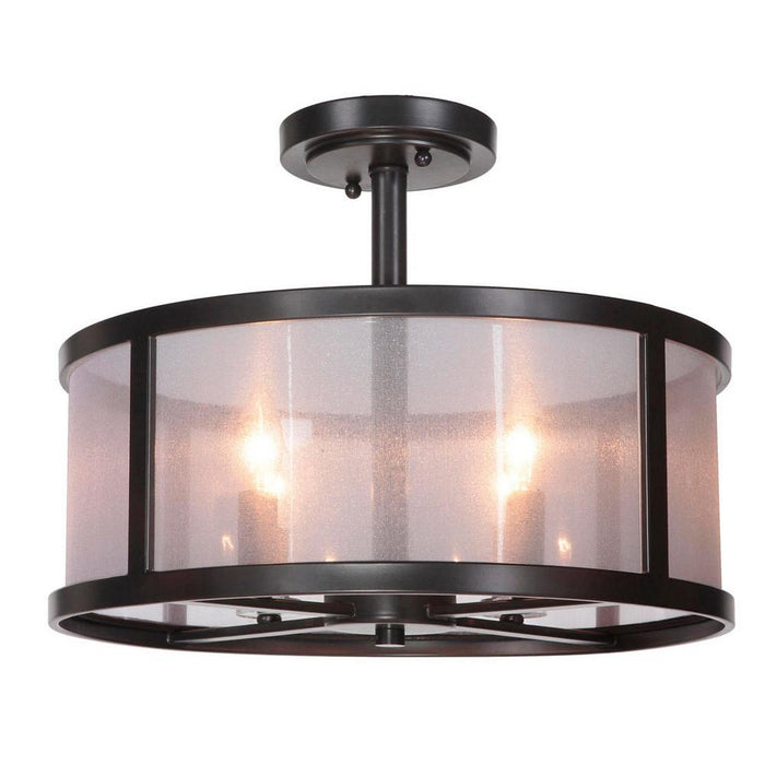 Craftmade Four Light Semi Flush Mount from the Danbury collection in Matte Black finish