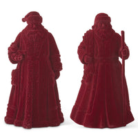 Set of 2 10.5" Burgundy Velvet Santas