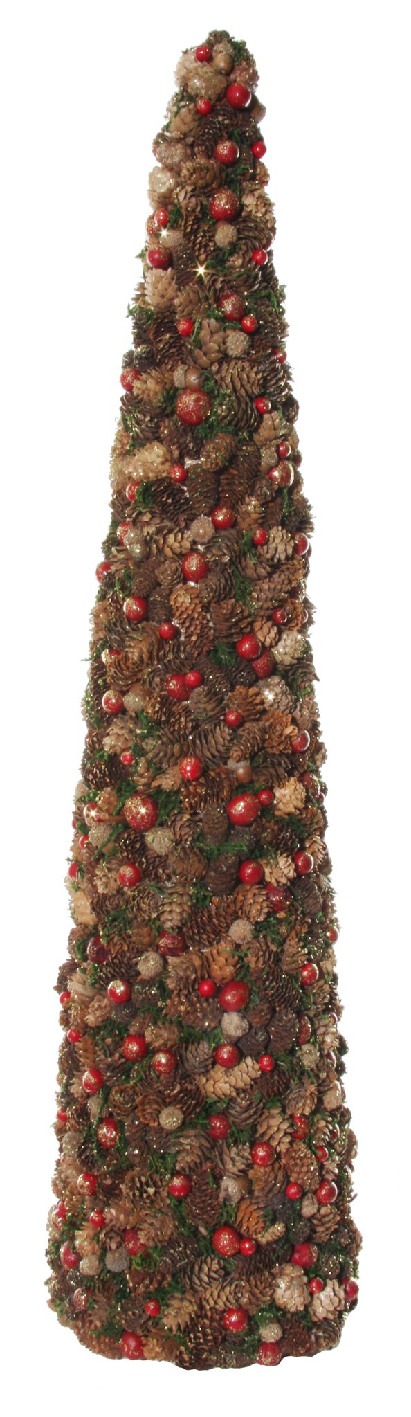 Design Shop Mixed Cone Acorn Red Berry Tree With Glitter 90 Cm