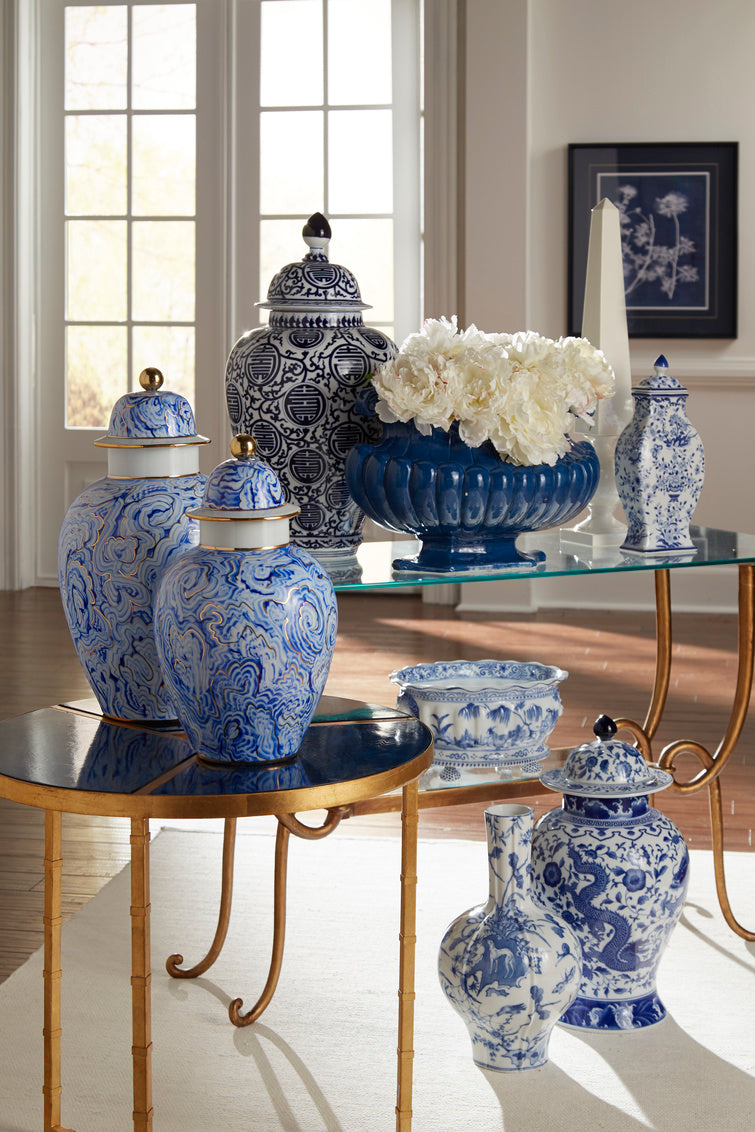 Chelsea House Marbleized Covered Urn (Sm)