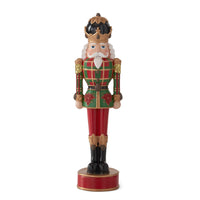17.75" Red & Green Plaid Coat Nutcracker