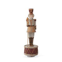 10.75" Spinning Nutcracker with Gold Staff Music Box