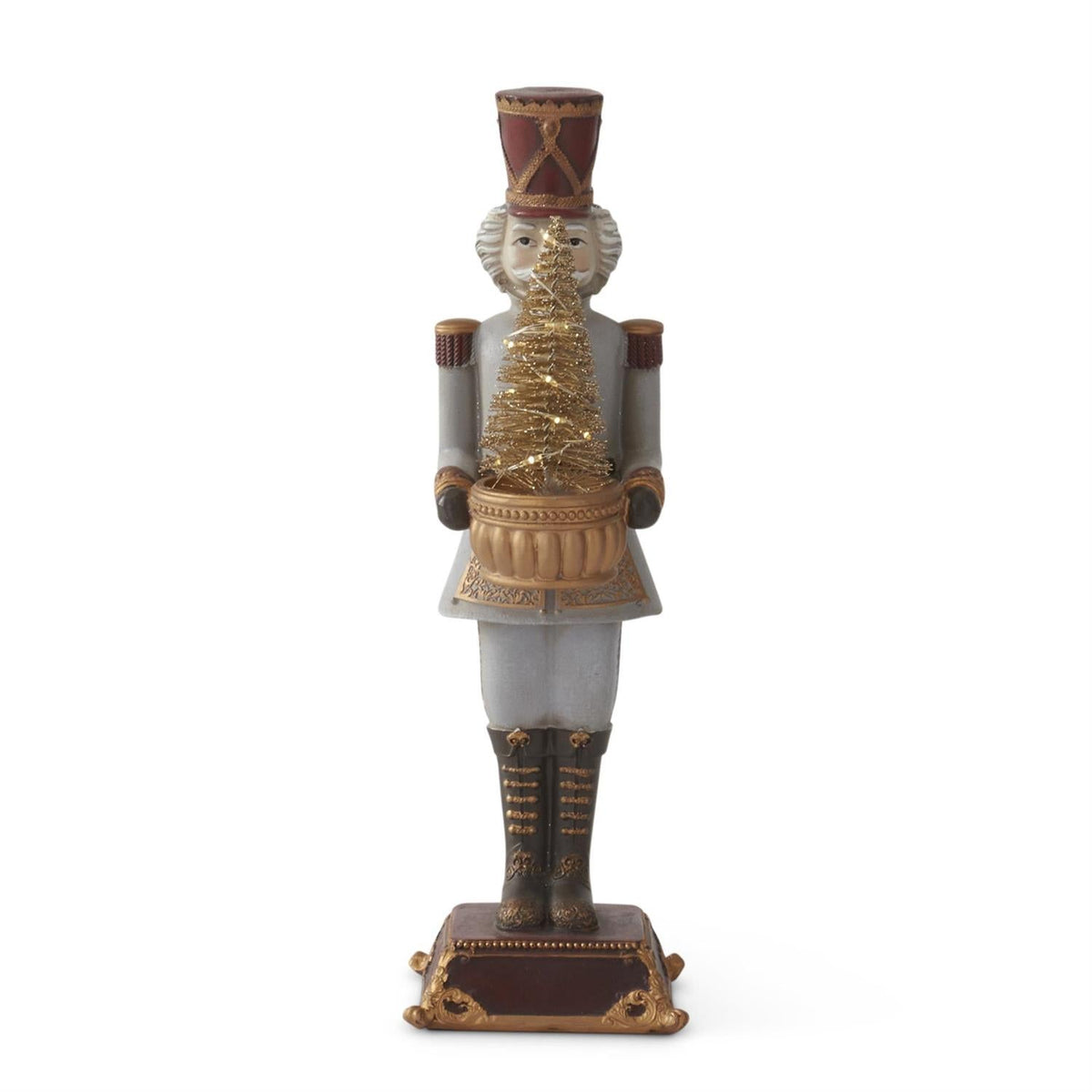 12" Nutcracker with Gold LED Tree