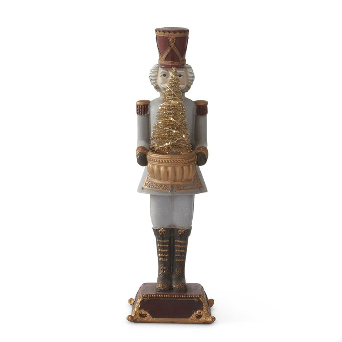 12" Nutcracker with Gold LED Tree