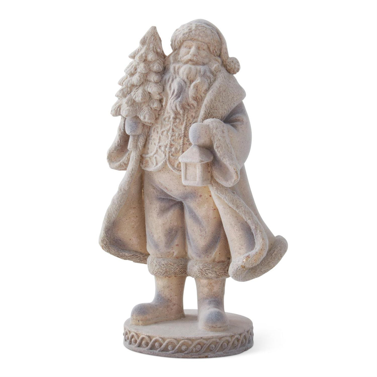 Set of 2 9" Gold Speckled Flocked Santas