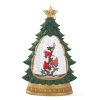 12.25" Water Spinning LED Snow Globe Christmas Tree with Timer