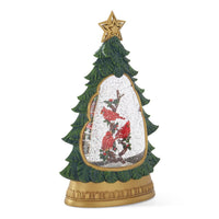 12.25" Water Spinning LED Snow Globe Christmas Tree with Timer