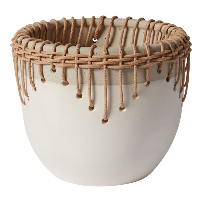 Design Shop White Hideaway Pot, 8.75" X 7.5".