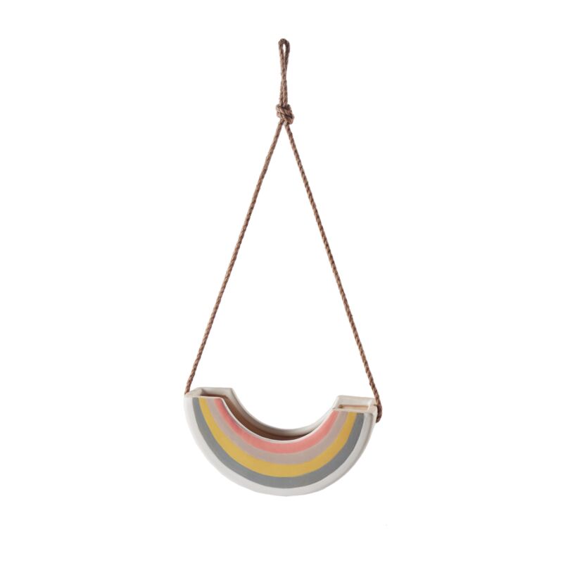 Design Shop Multicolor Rainbow Hanging Planter, 11.25" X 24".