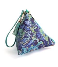 Design Shop Irises Triangle Wristlet Clutch Purse