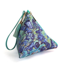 Design Shop Irises Triangle Wristlet Clutch Purse