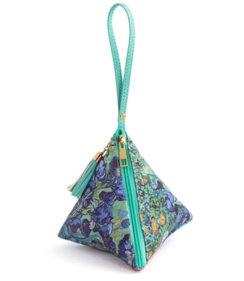 Design Shop Irises Triangle Wristlet Clutch Purse