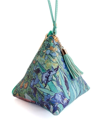 Design Shop Irises Triangle Wristlet Clutch Purse