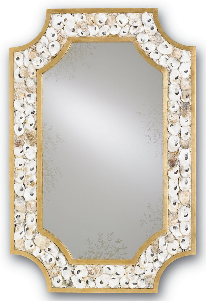 Currey and Company Mirror from the Margate collection in Contemporary Gold Leaf/Natural/Antique Mirror finish