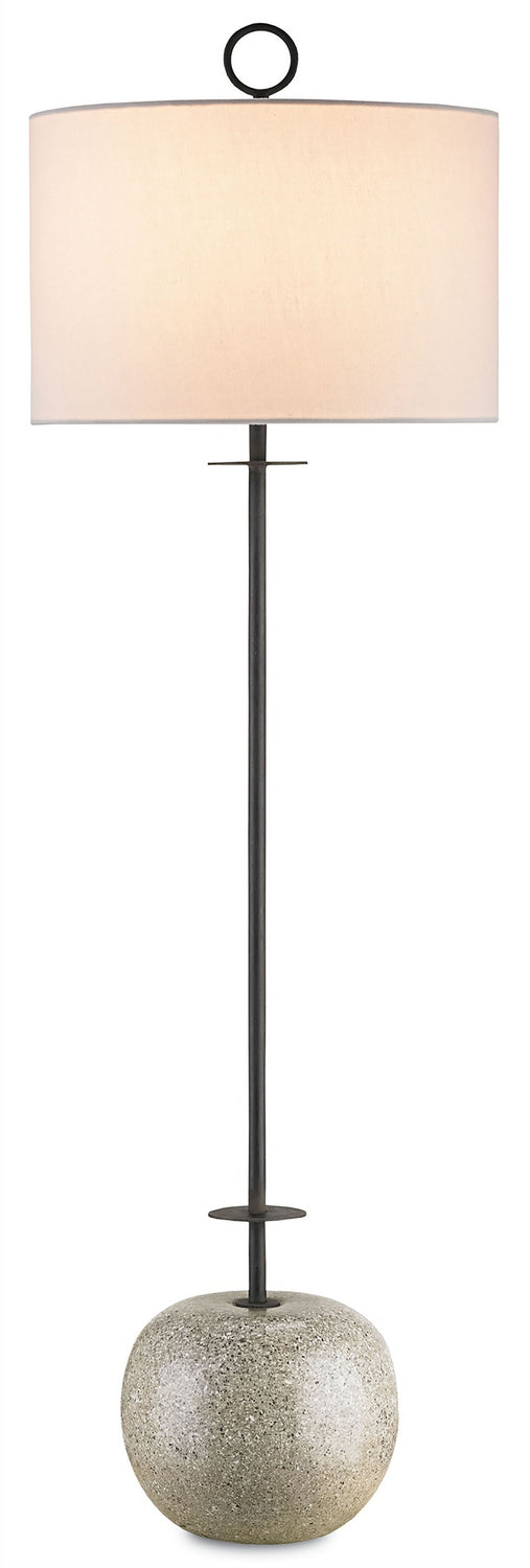 Currey and Company One Light Table Lamp from the Atlas collection in Blacksmith/Polished Concrete finish