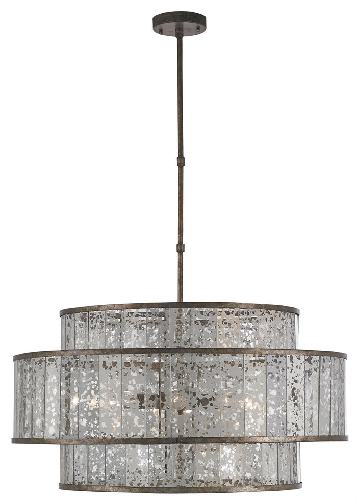 Currey and Company Eight Light Chandelier from the Fantine collection in Pyrite Bronze/Raj Mirror finish