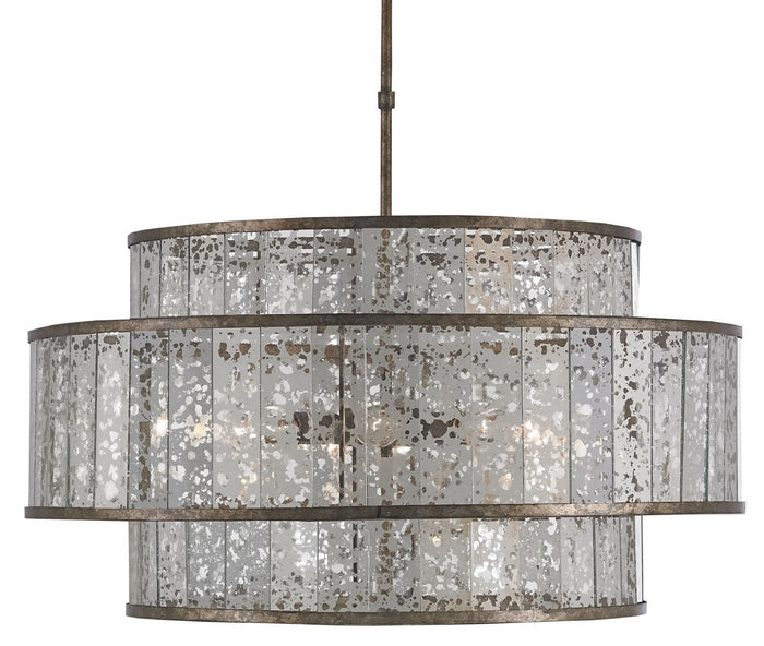 Currey and Company Eight Light Chandelier from the Fantine collection in Pyrite Bronze/Raj Mirror finish