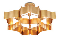 Currey and Company - 9494 - Six Light Chandelier - Grand Lotus Collection - Antique Gold Leaf