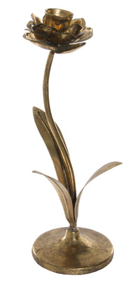 Design Shop Gold Metal Flower Candle Holder, 10.83"