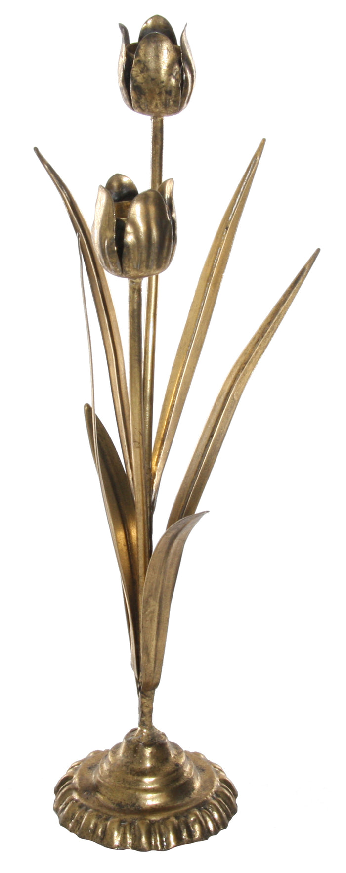 Design Shop Gold Metal Floral Candle Holder, 16.14"