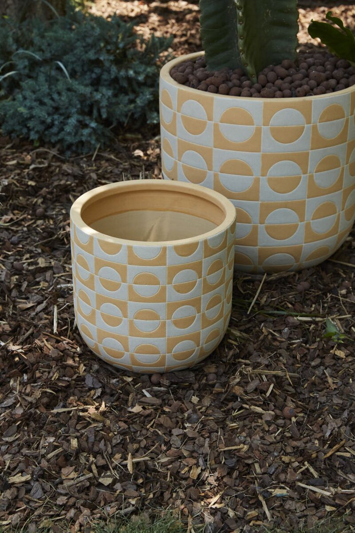 Design Shop Multicolor Sun Dial Collection Pot, 9.5" X 9.25"