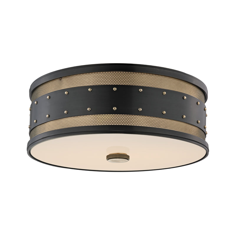Hudson Valley - 2206-AOB - Three Light Flush Mount - Gaines - Aged Brass/Old Bronze