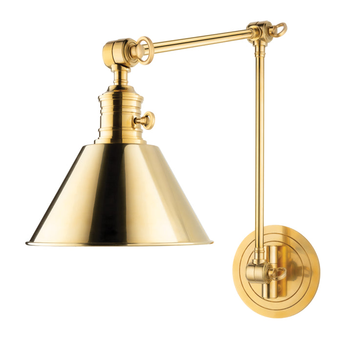 Hudson Valley One Light Wall Sconce from the Garden City collection in Aged Brass finish